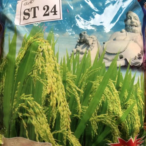 Gạo thơm ST24 bao màu hồng 5kg